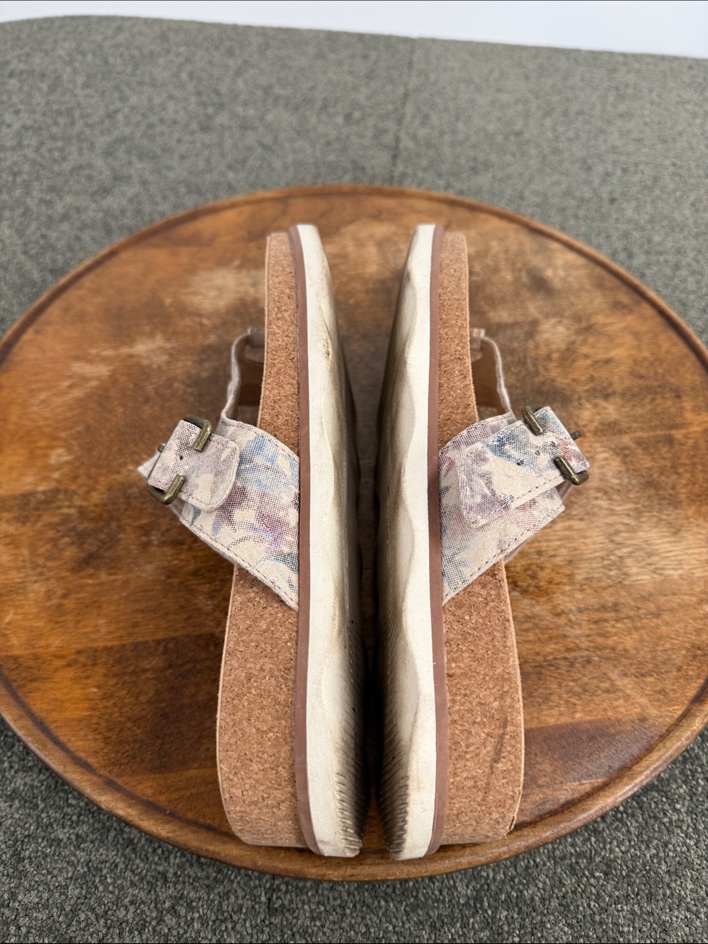 Clarks Colletcion Sandal Wm 10 M Brynn Madi Toe Post Comfort Cork Neutral Buckle - Picture 6 of 11